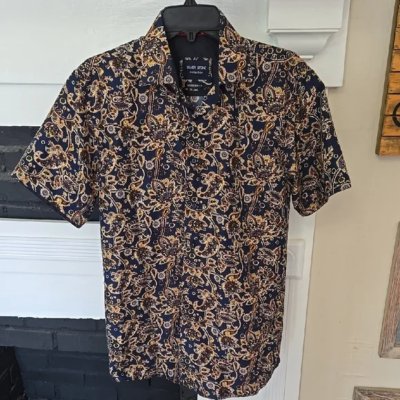 Silver Stone Collection Navy Floral Shirt - Picture 1 of 10